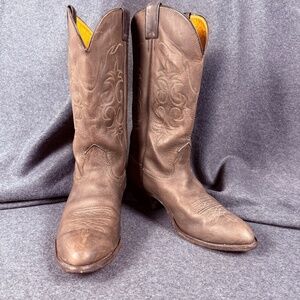 Nocona Distressed Leather Western Cowboy Boots Size 9.5 EEE